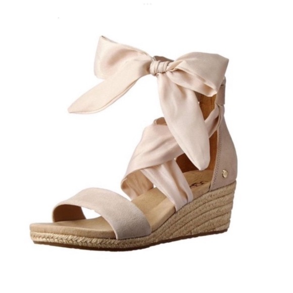 UGG Trina Nude Espadrille Wedge Sandals - Picture 1 of 15